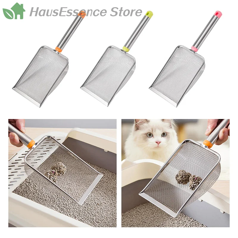Stainless Steel Fine Mesh Cat Litter Scoop Easy to Clean Non-Stick Shovel for Reptiles Sand 1005012531876143