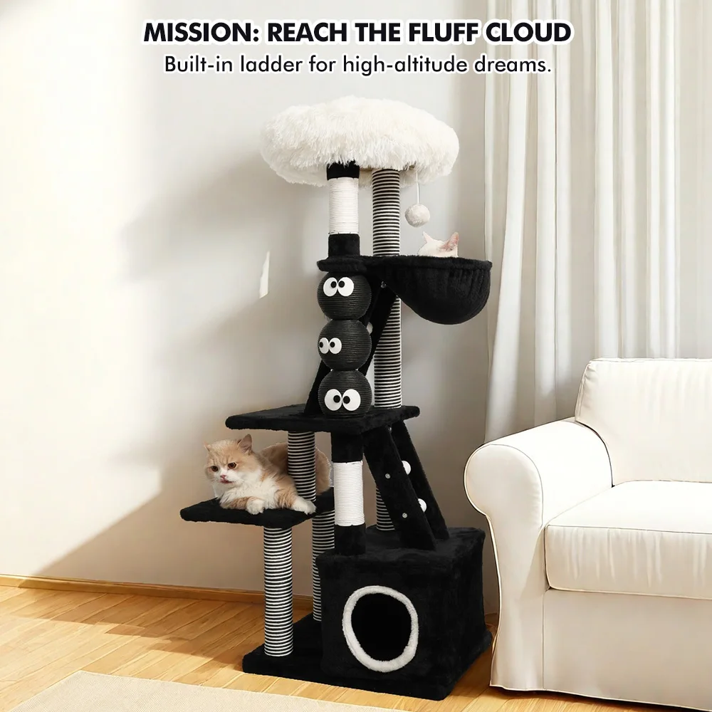 Tall Cat Tree Tower with Scratching Post Multi-Level Cozy Plush House for Large Adult Indoor Cats 1005012532405977