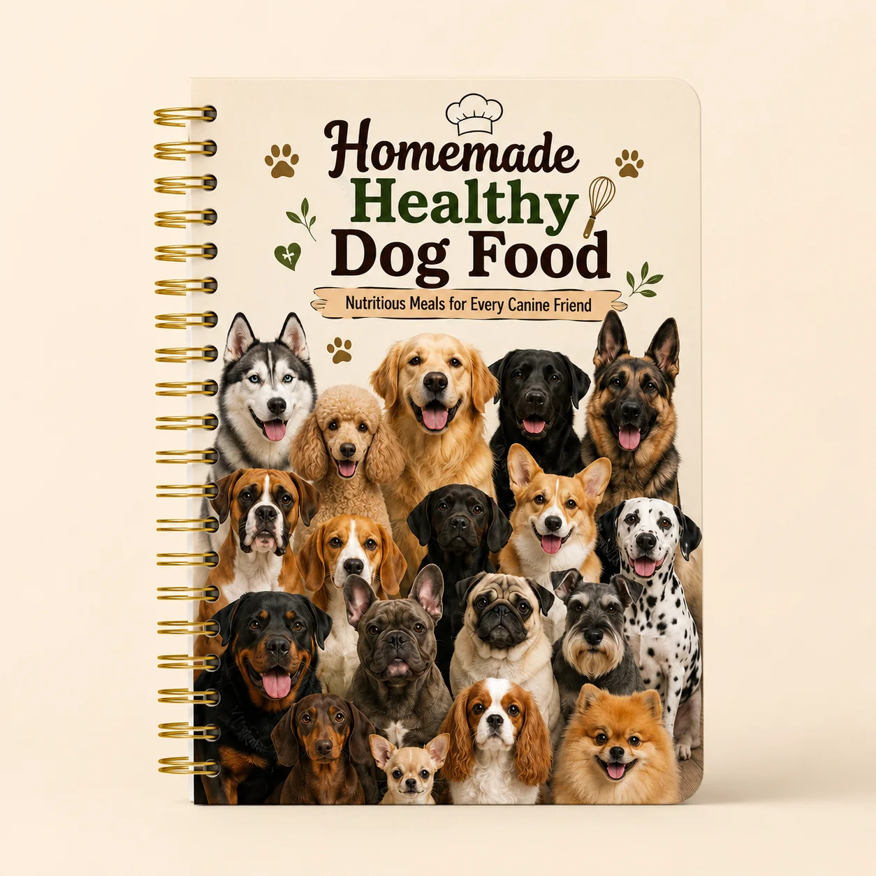 Homemade Dog Food Recipe Book A5 Spiral Notebook Multi Breed Feeding Planner Pet Meal Journal Gift 1005012533165776
