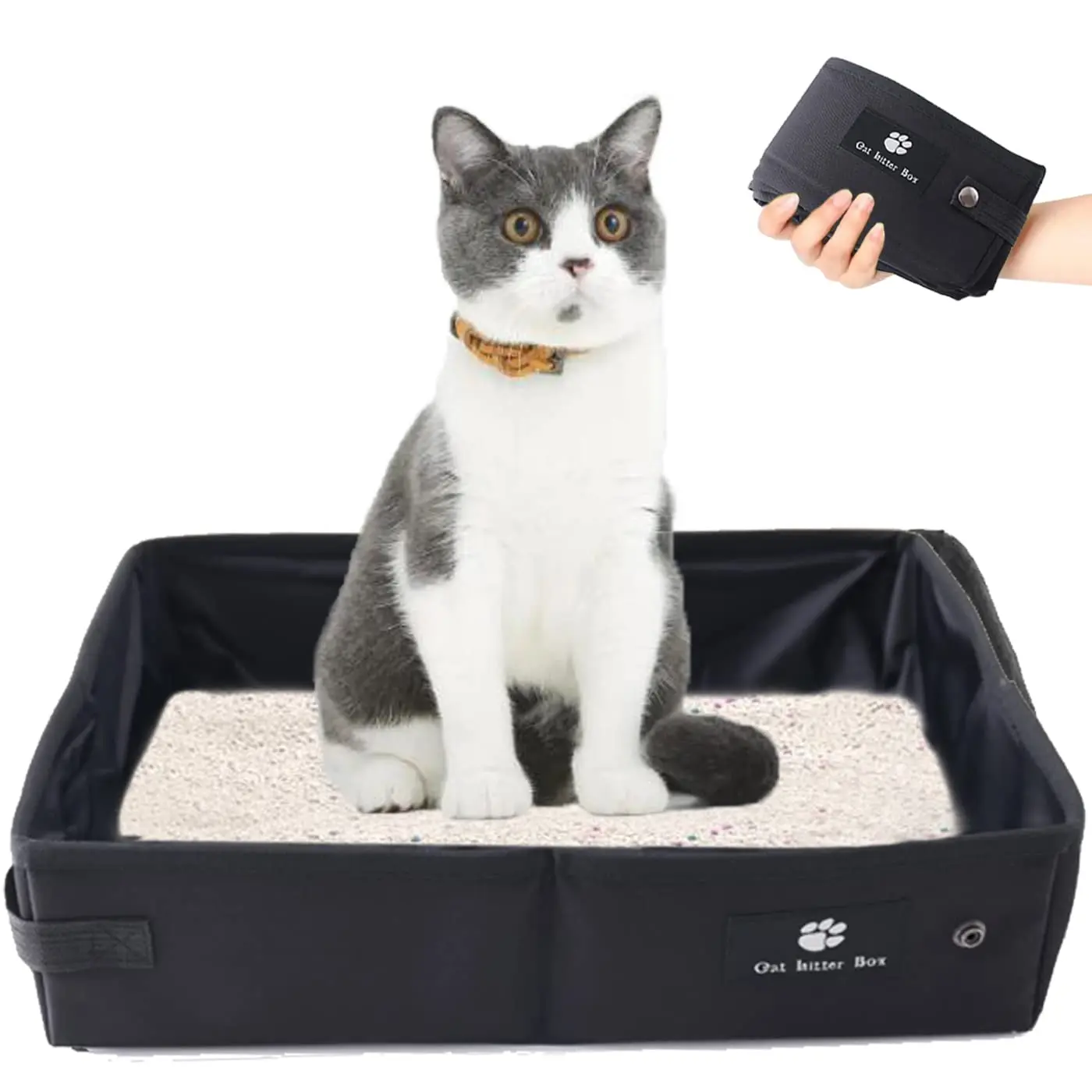 Travel Litter Tray for Cats Portable Travel Cat Litter Box Foldable Cat Waterproof Easy 1005012533777388