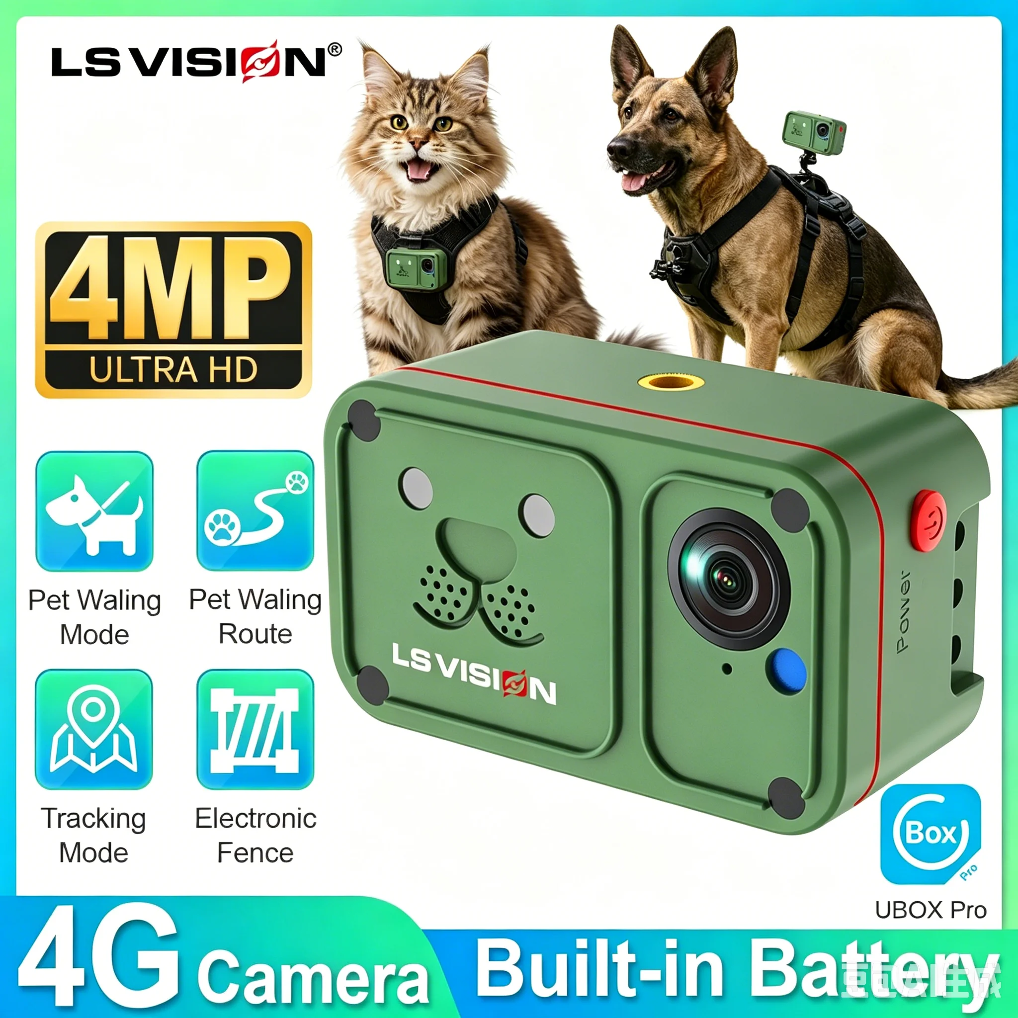 LS VISION Pet Camera Collar APP Control 1005012535456019
