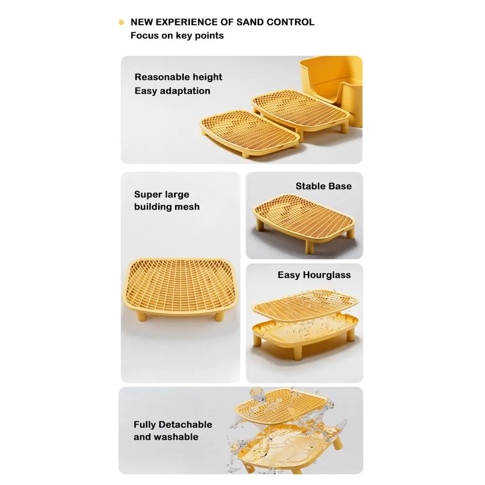 Plastic Pet Cat Litter Mat Heightened Double-Layer Trapping Mat Detachable Ramp Stairs 1005012536663498