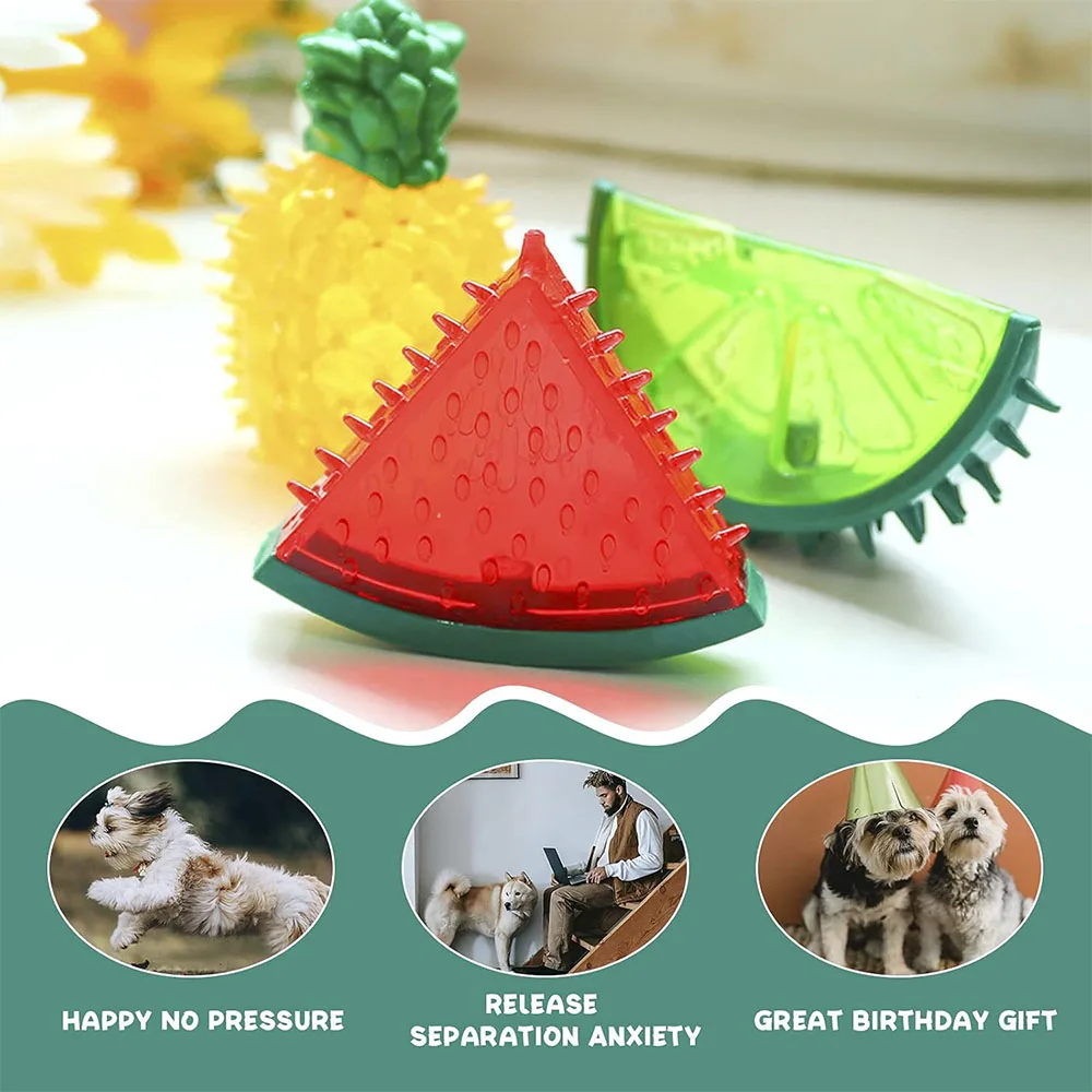 Pet Freezable Cooling Chew Toy Dog Cat Toy Summer Pineapple Lemon Watermelon Design Durable 1005012538026774