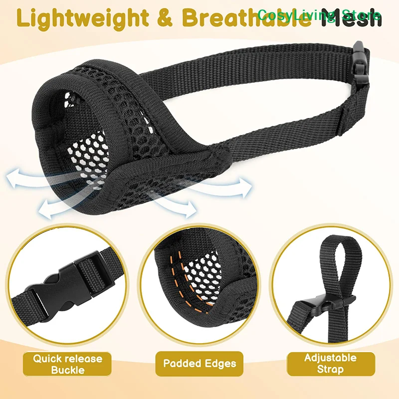 Mesh Muzzle for Short Snout and Small Medium Dogs Anti-Biting Focus on Brachycephalic Dogs Like 1005012538296827