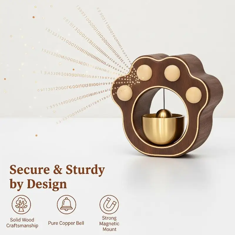 Cat Claw Cartoon Doorbell Gentle Wind Chime Door Opening Reminder Non-Damaging Install Home Patio 1005012539642309