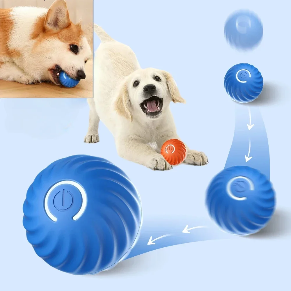 Dog Toy Ball Automatic Moving Bouncing Rolling Ball USB Smart Puppy Interactive Dog Chew 1005012539848313