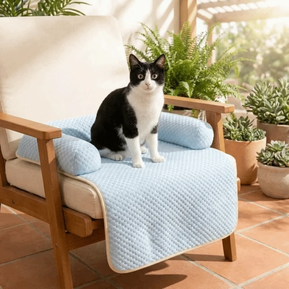 Dog Accessories Breathable Dog Cooling Mat Non-Slip Comfortable Pet Sleeping Pad with Pillow 1005012540503948