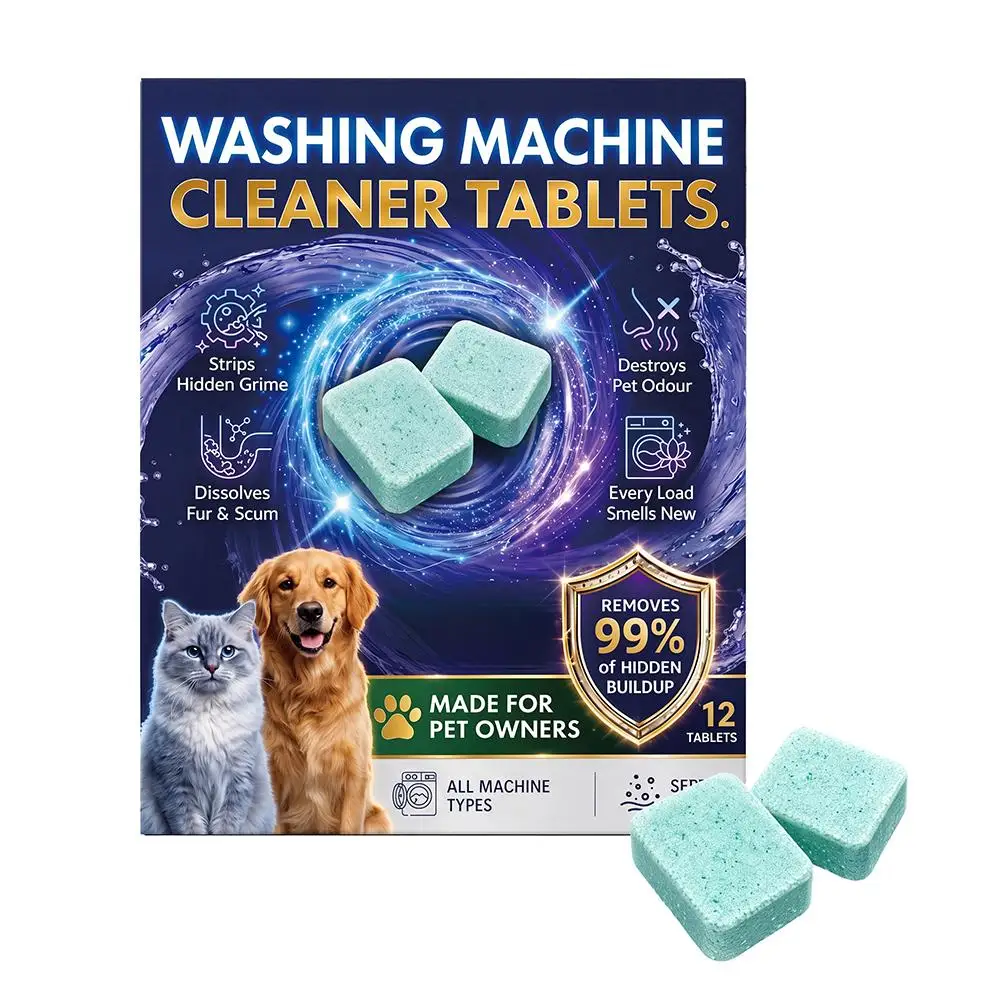 Washing Machine Cleaner Tablets 12 Pieces for Pet Owners, Remove Stubborn, Eliminates Smells 1005012541531962