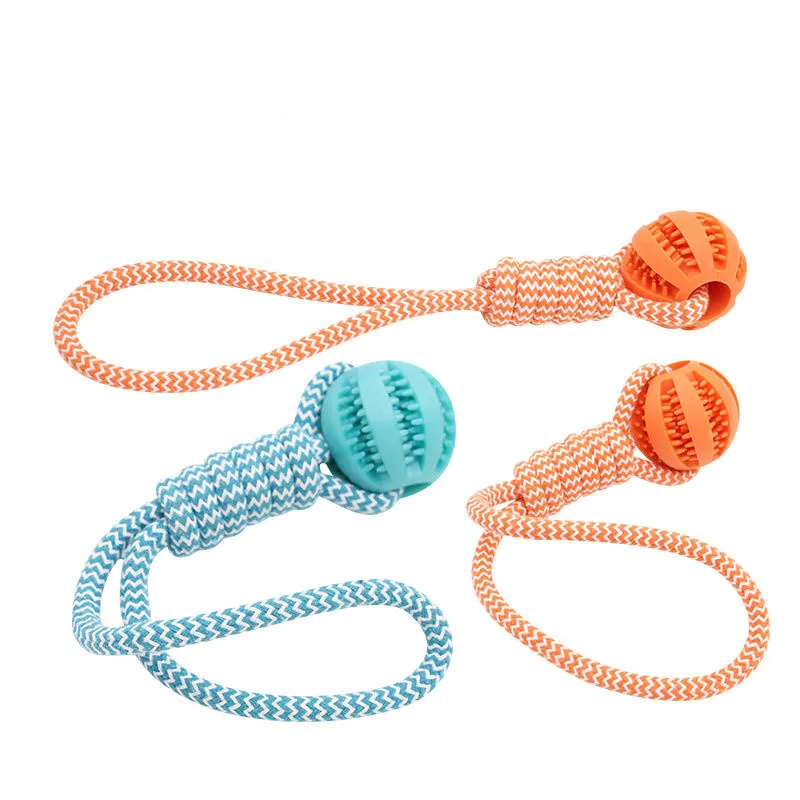 Pet Tooth Cleaning Chewing IQ Treat Ball Food Dispensing Bite Chew Knot Training Tugging Playing 1005012541922687