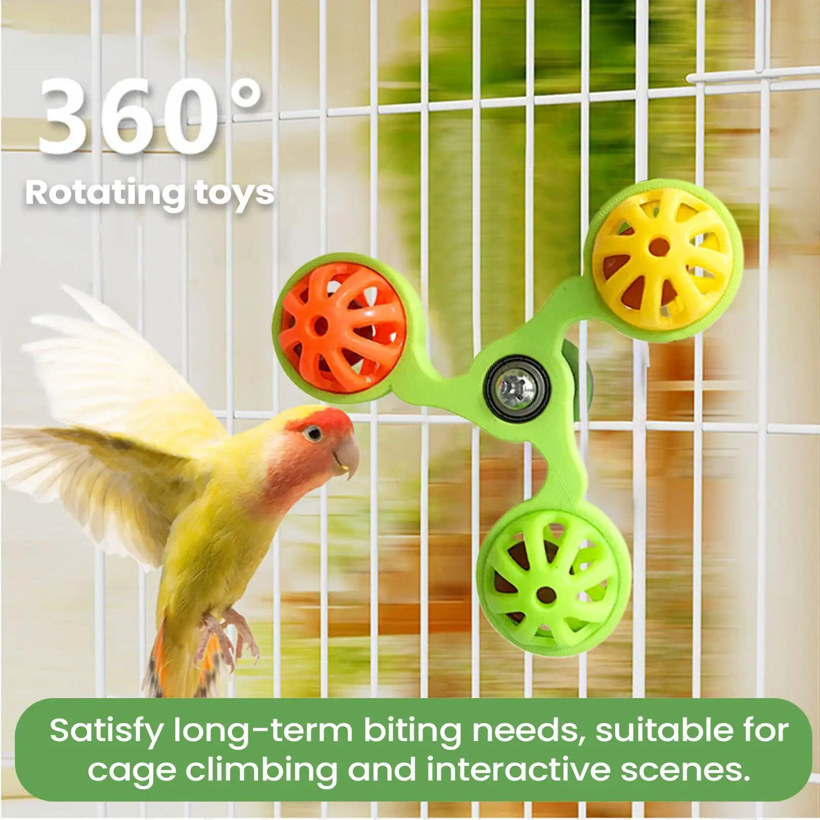 Bird Toys Interactive Rotating Windmill Toy Bird Cage Toy for Parrots Rotating for Stimulation 1005012542083655