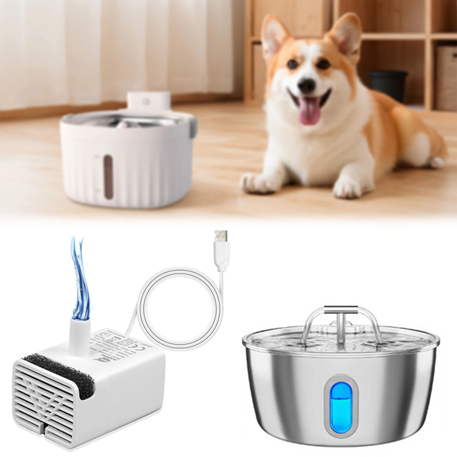 Cat Water Fountain Pump Pet Pumps Replacement with Submersible Motor Fountains Pump 1005012542817074