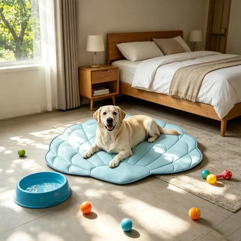 Sea Shell Pet Cooling Mat with 5 Layer Cooling Design for Dog Cats Double Side Design Machine 1005012543375623