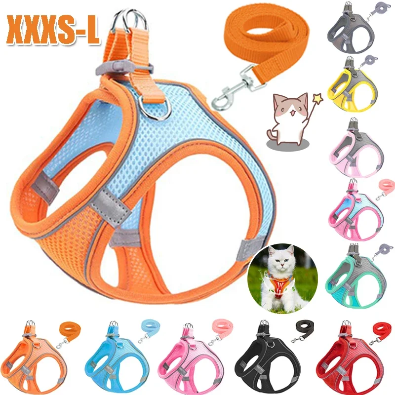 Reflective Pet Harness Dogs Strap with Leash Adjustable Harness Vest Breathable Collars 1005012546037052