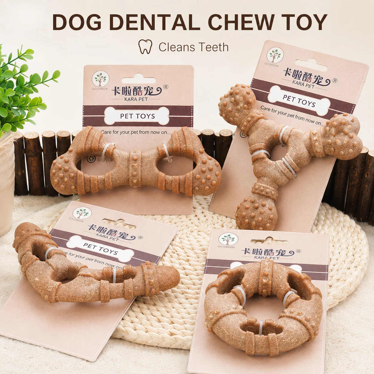 Dog Toy, Bone-Like Teething Stick, Durable, Tooth-Cleaning, Self-Entertaining and Boring 1005012546809494