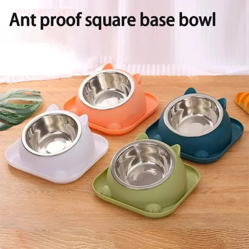 Fun Shaped Anti-Tipping Cat Bowl with Added Water to Prevent Ants, Pet Dog Bowls Tilted and Non-Slip 1005012547452989