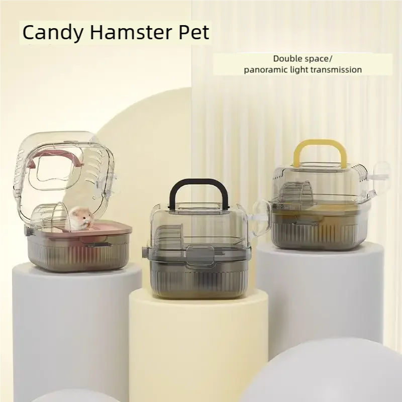 Portable Hamster Travel Cage Lightweight Chinchilla Carrier Box with Handle Breathable Hamster 1005012547837358