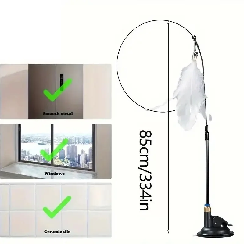 Cat Teaser Toy, Interactive Bell & Feather Wand 1005012550207880
