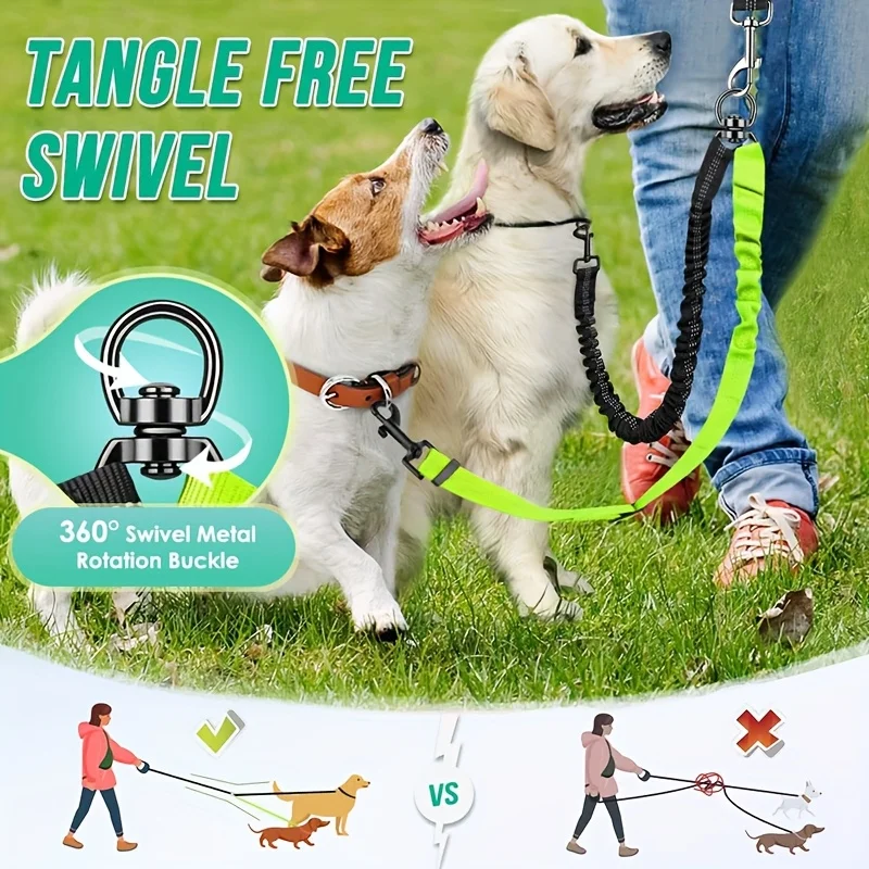 Dual-Lead Dog Leash System for Two Dogs Heavy-Duty Dual with Attachment Points (2 in 1) 1005012550347779