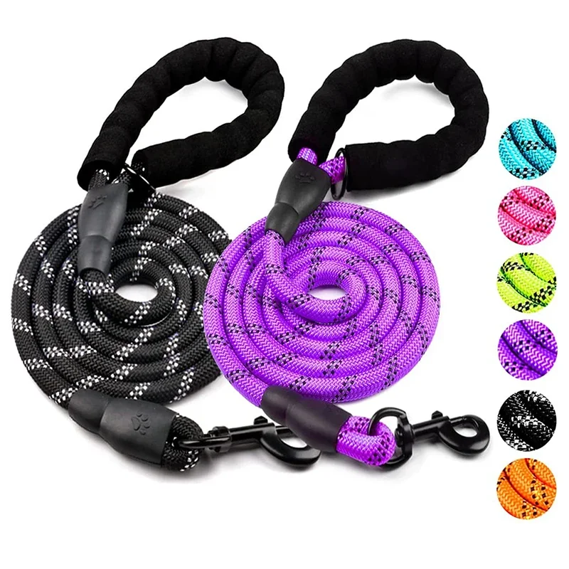 Strong Dog Leash Pet Leashes Reflective Leash for Big Small Medium Drag Pull Tow Golden 1005012550633781