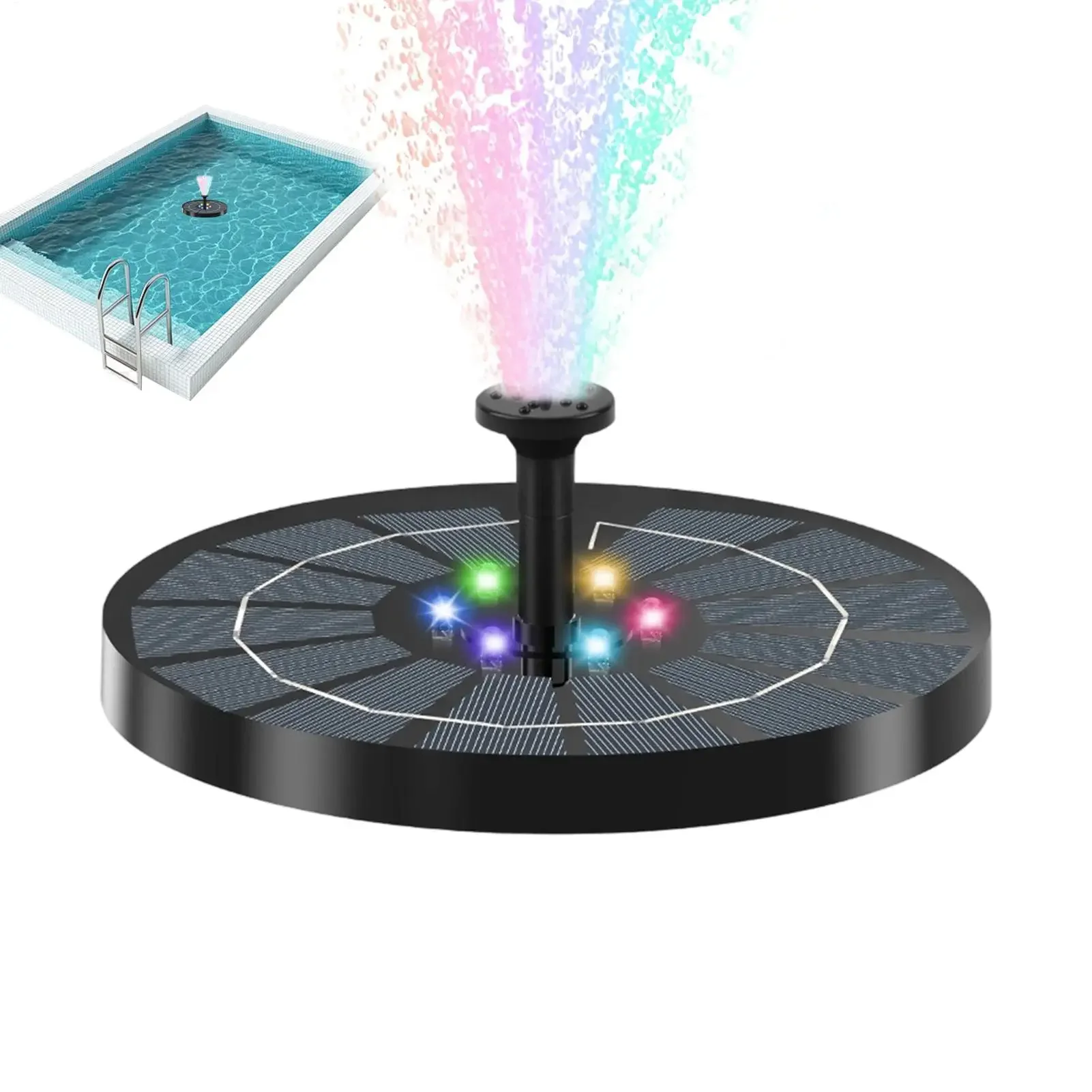 Solar Water Fountain Pool Pond Waterfall Garden Decoration Outdoor Bird Bath Powered Floating Pump 1005012552651143