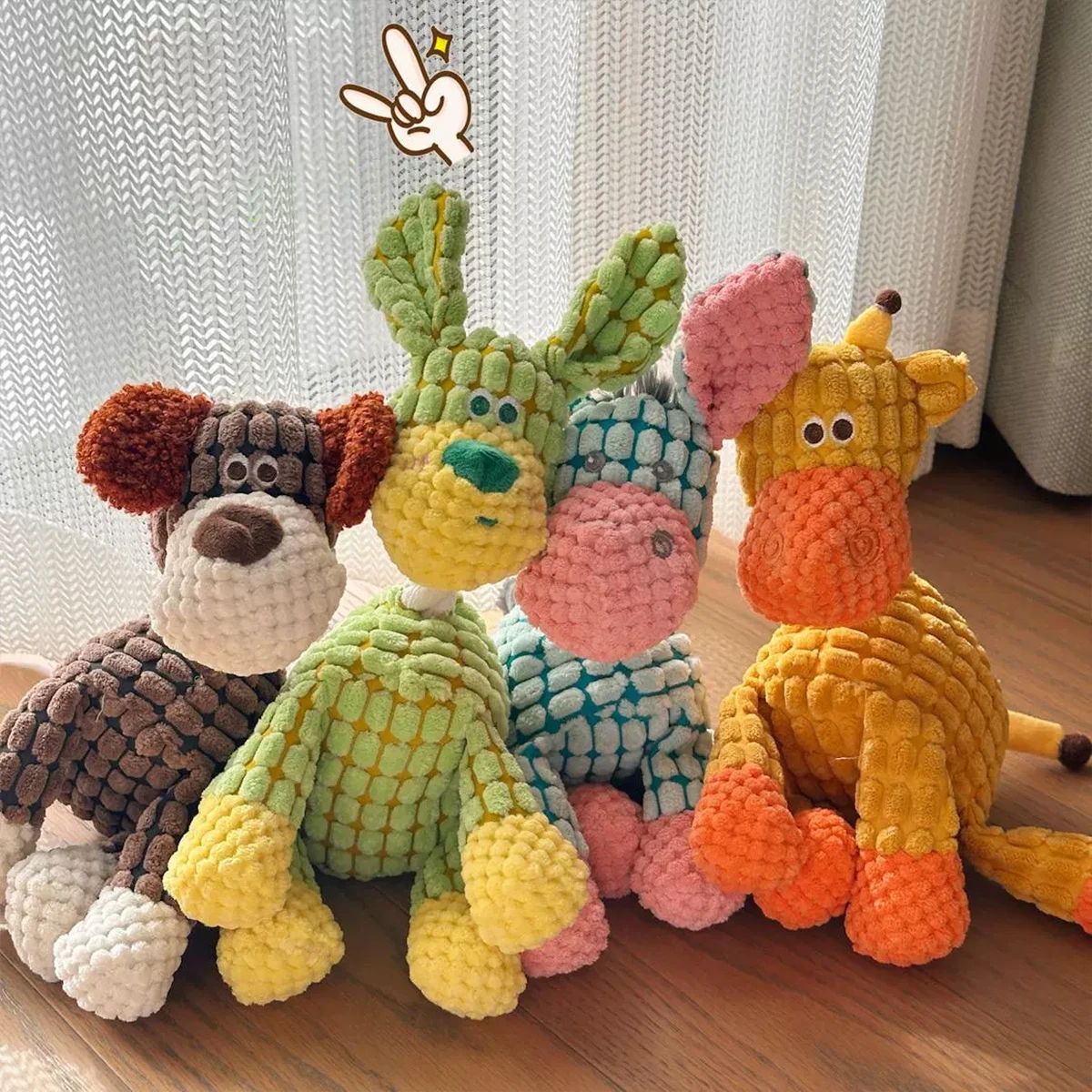 Cute Donkey Plush Toy for Dogs, Squeaky Chewable Interactive Pet Toy with Funny Sound (1pcs) 1005012552837726