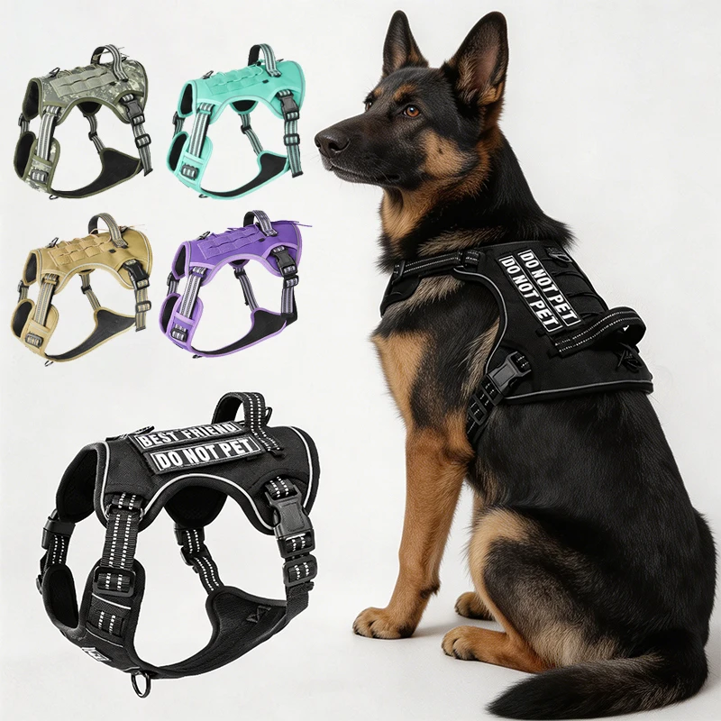 Tactical Dog Harness New Multifunctional for Large Dogs Wear Resistant Bite Proof 3m Leash Set 1005012554387442
