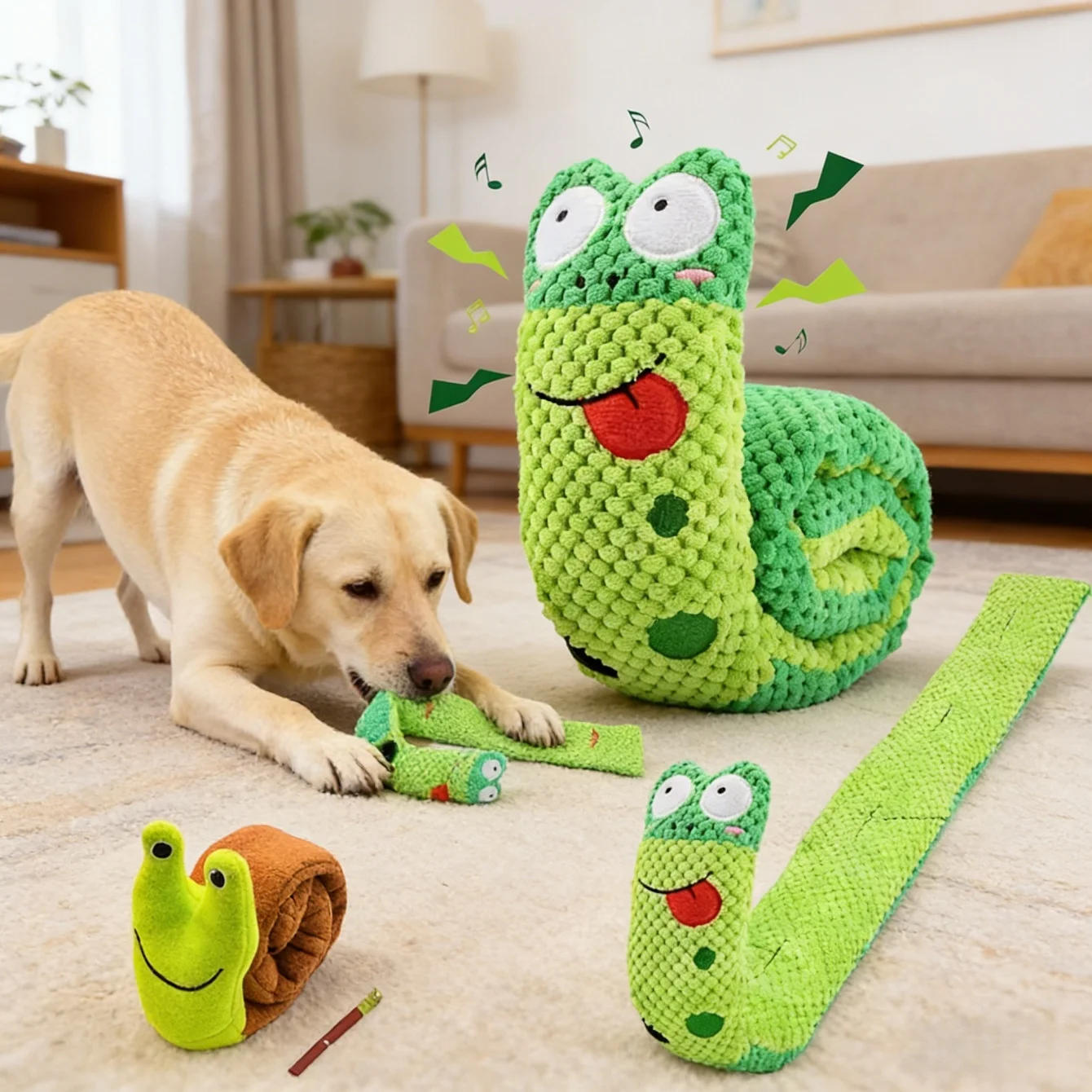 Dog Puzzle Feeder Interactive Toy Indestructible Plush Sound Squeak Puppy Toys for Resistant 1005012555444153