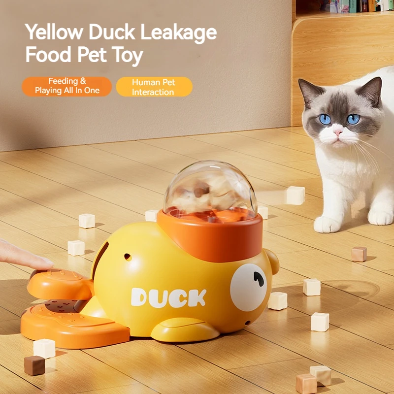 Duck Treat Dispenser Toy for Cats & Dogs Pet Slow Food Bowl Interactive Training Feeder Automatic 1005012556272064