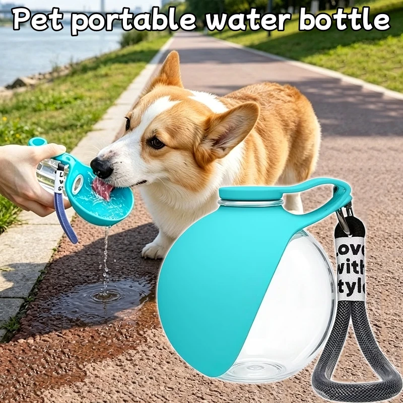 Pet Dog Water Bottle with Collapsible Silicone Bowl, 285Ml Leak-Proof Travel Cup for Dogs Cats 1005012557276065