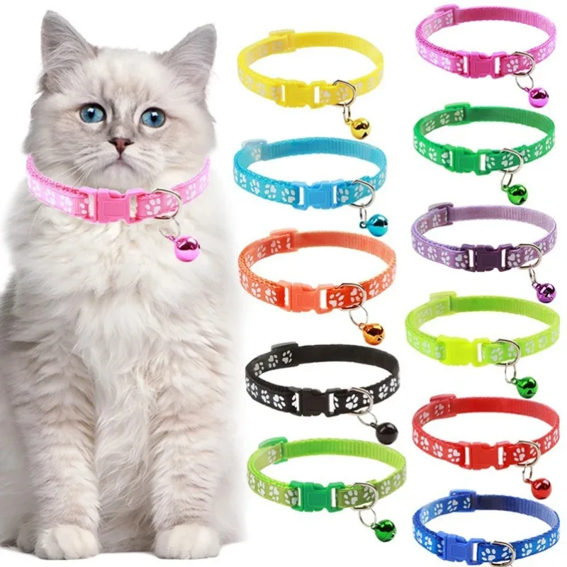New Hot Pet for Cat Bell Collar Dog Print Multi-Color Optional Necklace Ring Rope Supplies (1pcs) 1005012557536790