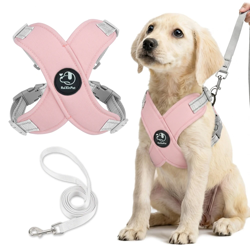 Reflective Dog Vest Harness Leash Set Soft Adjustable No Pull Pet Puppy Chest Strap for Small 1005012559116257