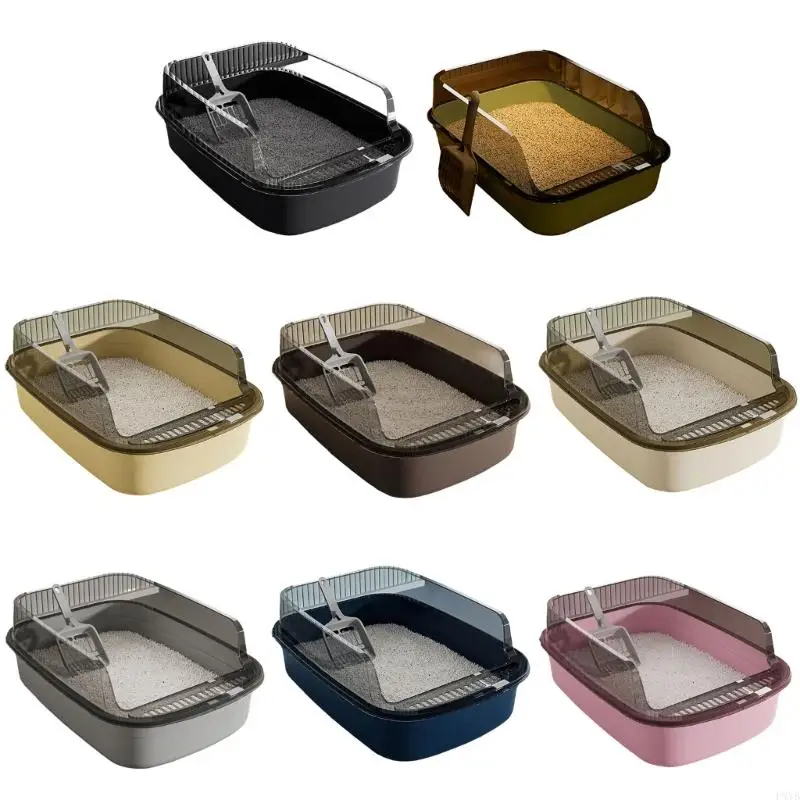 A Large Cats Litter Box with High Side Wall for Multiple Cats Prevents Spills and Easy to Clean Pan 1005012560390155
