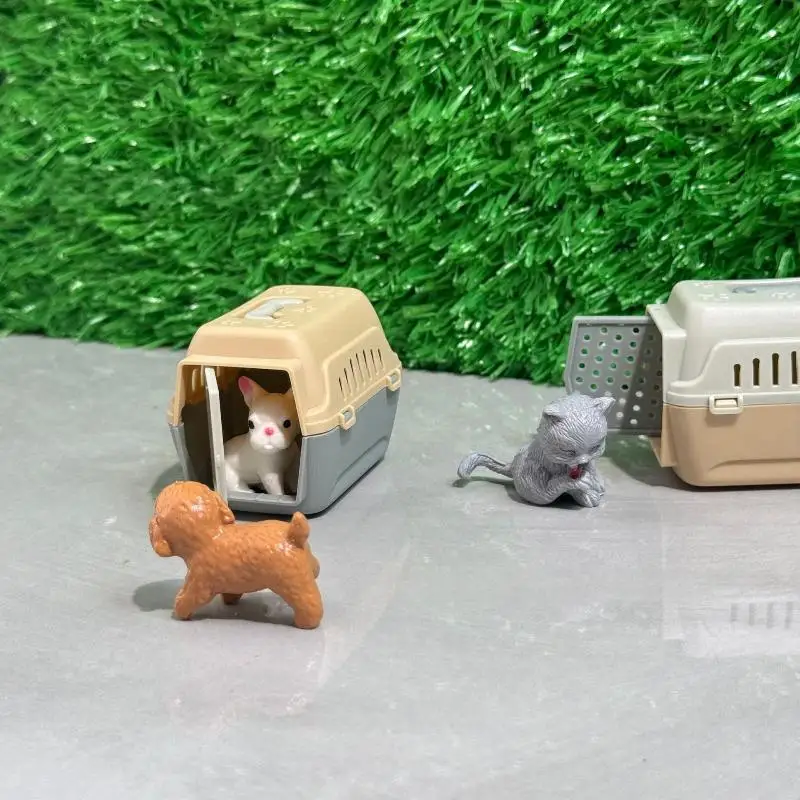 2/4Pcs Realistic Mini Dog & Cat Cage with Door Miniature Dollhouse Pet House for Doll 1005012562499098