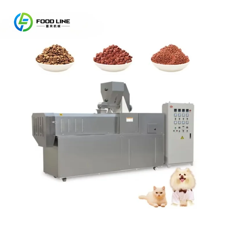 Customized Double Screw Extruded Poultry Cat Dog Fish Feed Pellet Making Machine Cat Food 1005012565085368