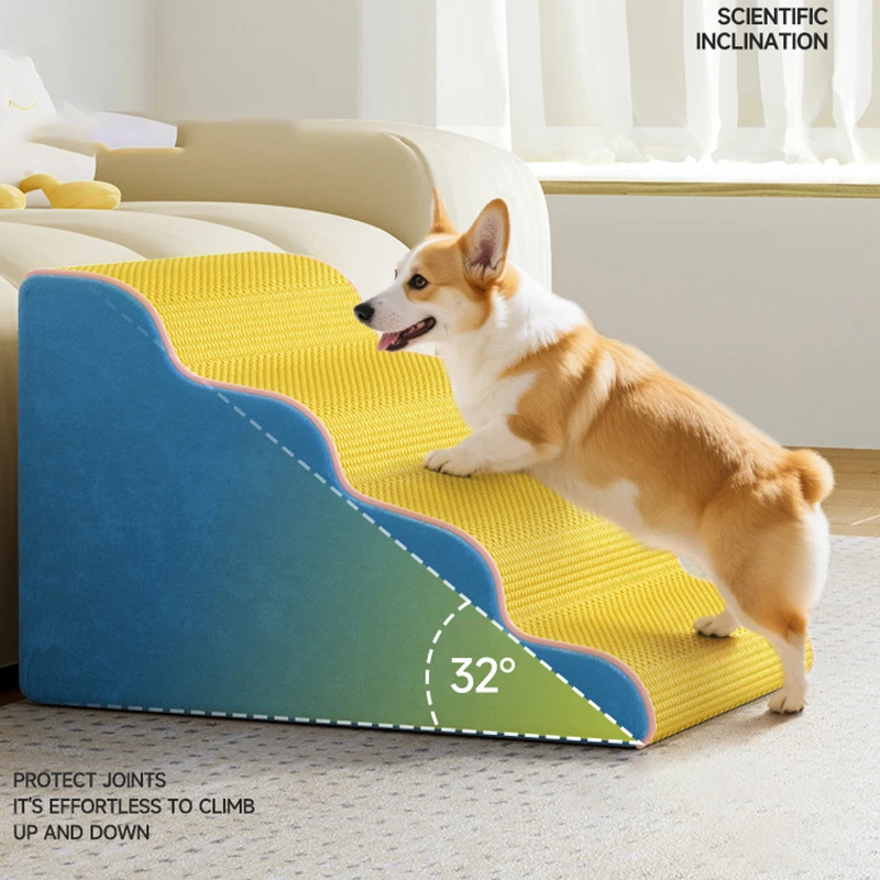 3/4 Step Dog Cat Ramp Ladder Pet Stair Memory Foam Sponge Dogs Sofa Removable and Washable Training 1005012565524769