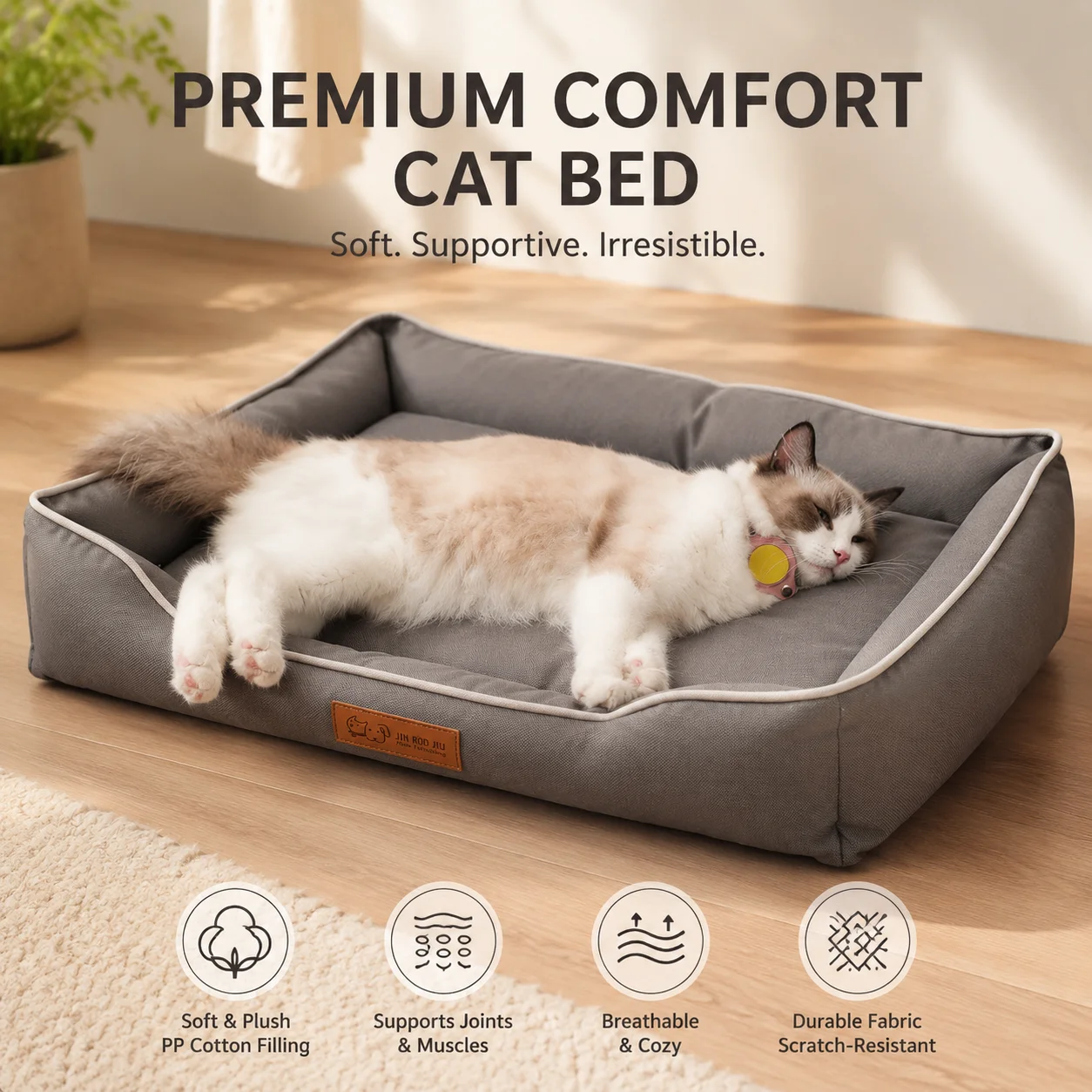 Dog Bed for Large Dog Mattress Four Season Square Bite-Resistant Cat Bed Soft Thickened 1005012568007517