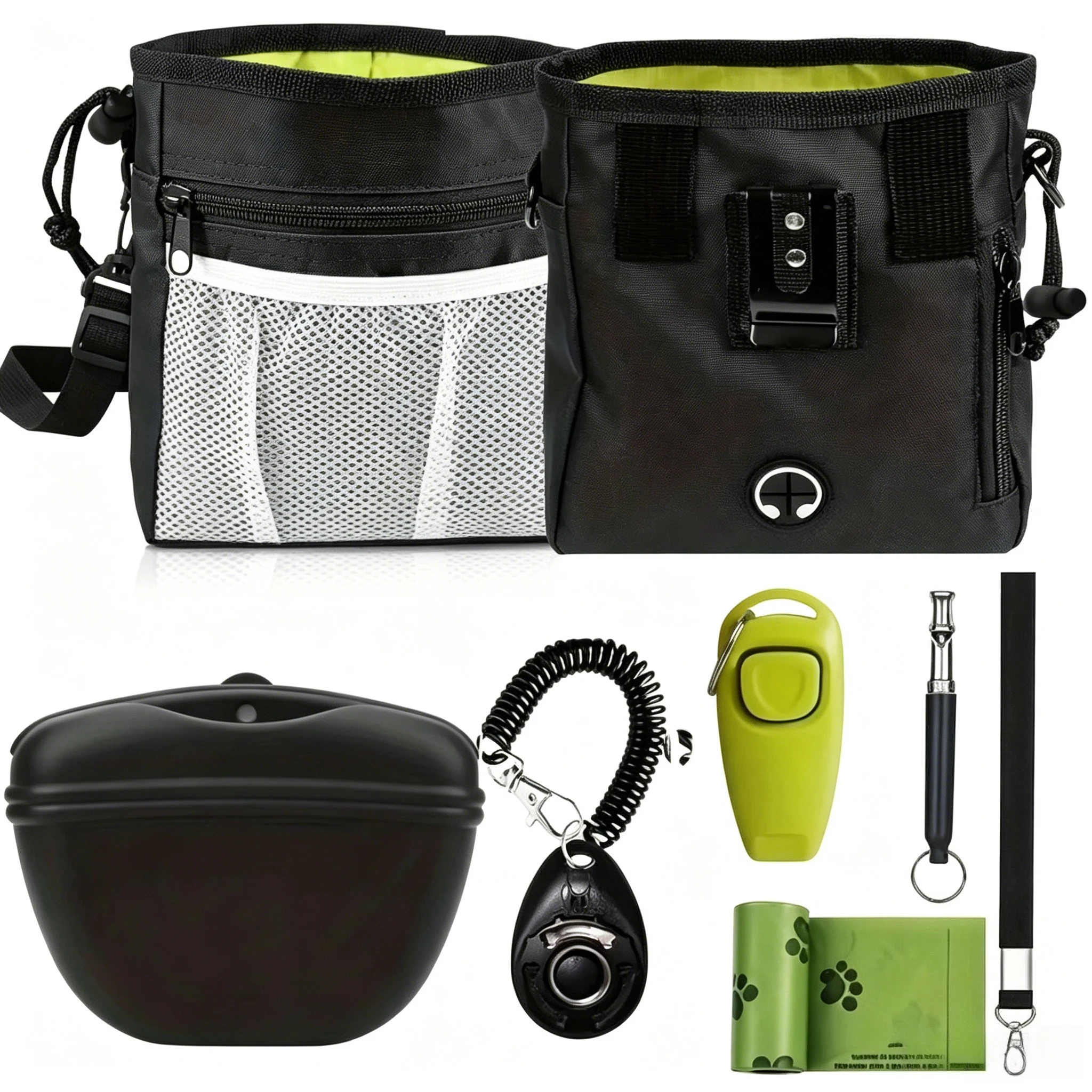 Dog Training Kit: Treat Pouch, Clicker, Silent Whistle, 2-In-1 Tool, Training Guide, Poop Bags 1005012571287005