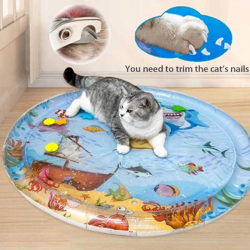 Summer Pet Cooling Mat Thickened Inflatable Water Mattress for Cat and Dog Playmat with Fish Sea 1005012572322522