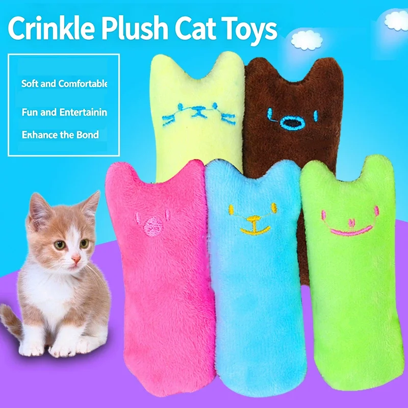 Cute Cat Toys Funny Interactive Plush Catnip Toys Kitten Teeth Grinding Chewing Squeaky Supplies 1005012574409513