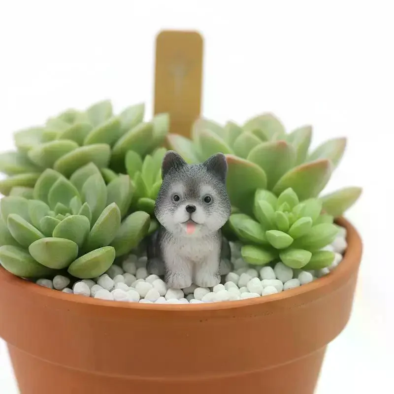 Dollhouse Cute Puppy Dog Model Kawaii Mini Animal 1:12 Figurine Miniature Resin Keychain DIY (2pcs) 1005012576618057