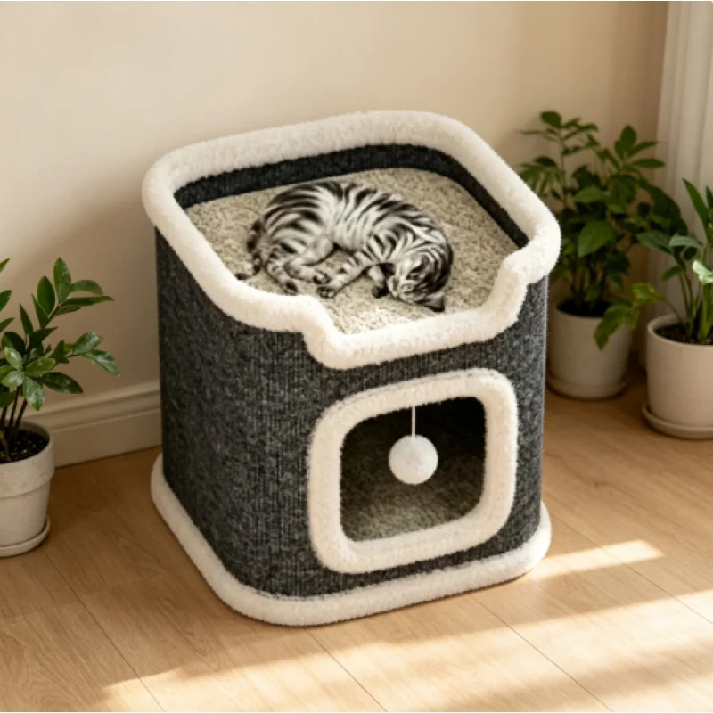 Cute Warm Cat Hideaway Cave Washable Modern Indoor Bed for Small Multiple Pets 1005012587482858