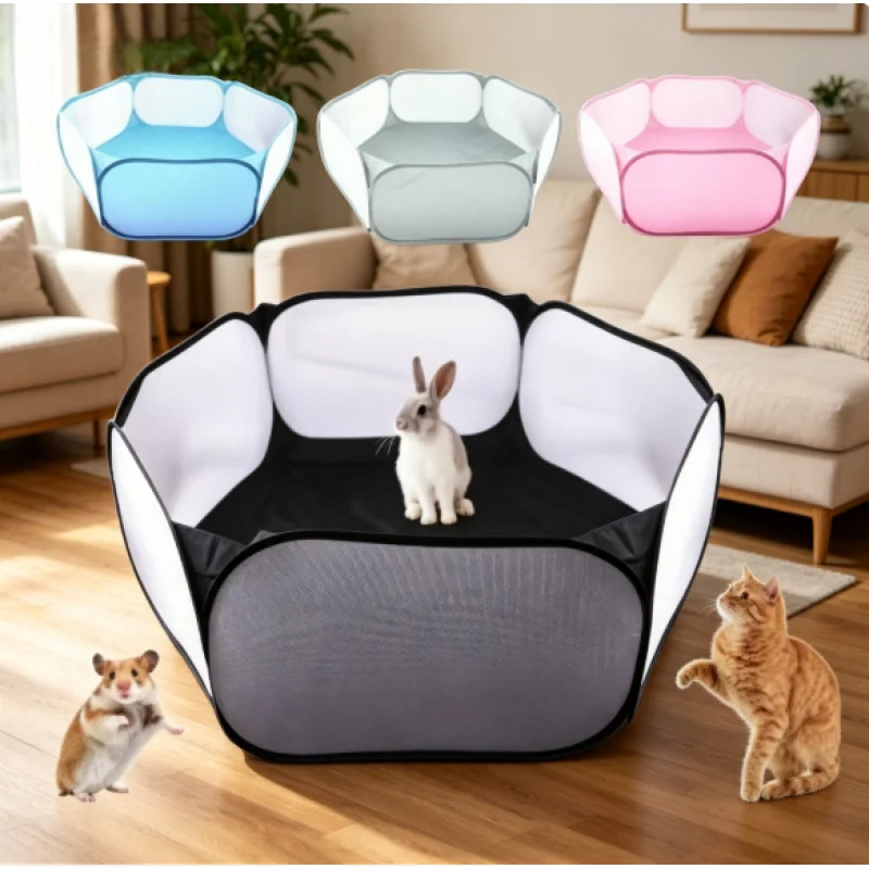 Portable Foldable Transparent Pet Playpen Fence Small Animal Cage Tent for Dogs Cats Rabbits 1005012588416728
