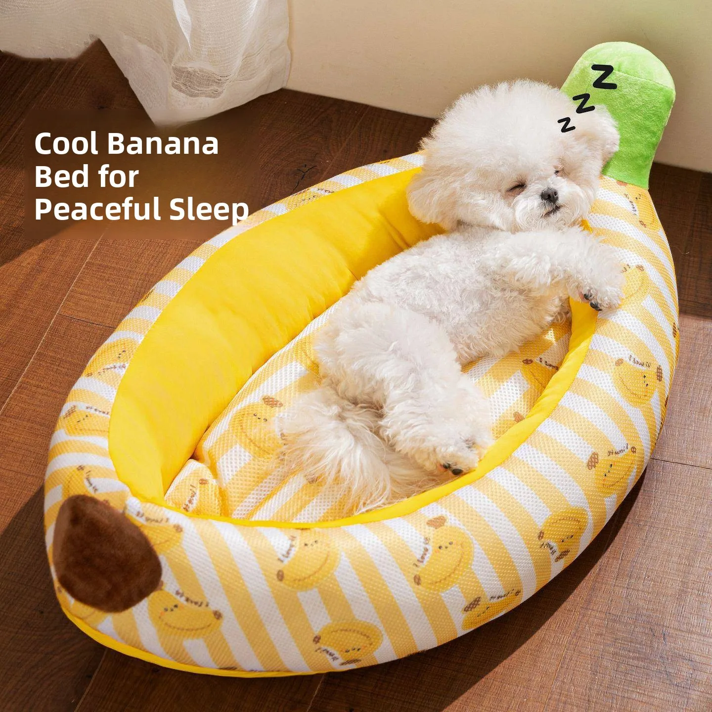 Banana Shaped Dog Bed Cool Sensation Security Fence Pet Mat All Season Universal Pad Breathable 1005012589842748