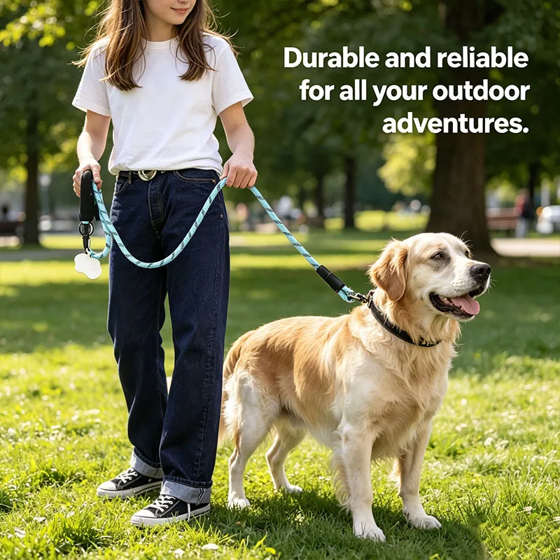 1.2m/3mDog Leash with Comfortable Padded Handle, Double Heavy Duty Traction Rope for Strong Dogs 1005012592288599