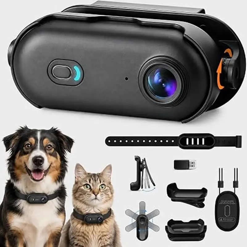 Pet Cameras 1080P HD Dog Cat Pet Camera Wireless Collar Camera with Wifi Needed Video Records 1005012594071392