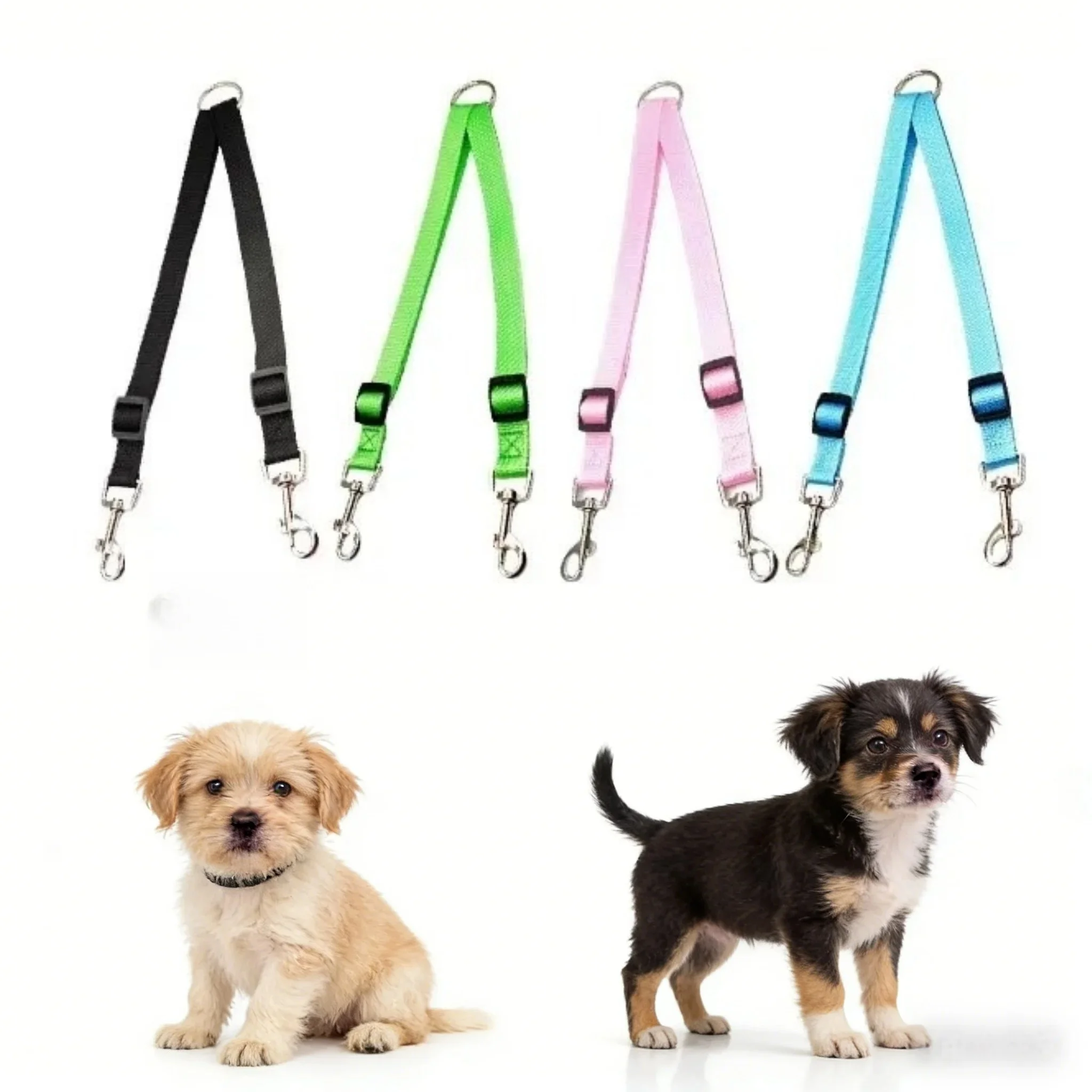 Double Dog Leash for 2 Dogs Adjustable Nylon Two in One Strong Pet Traction Rope Colorful 1005012601272339