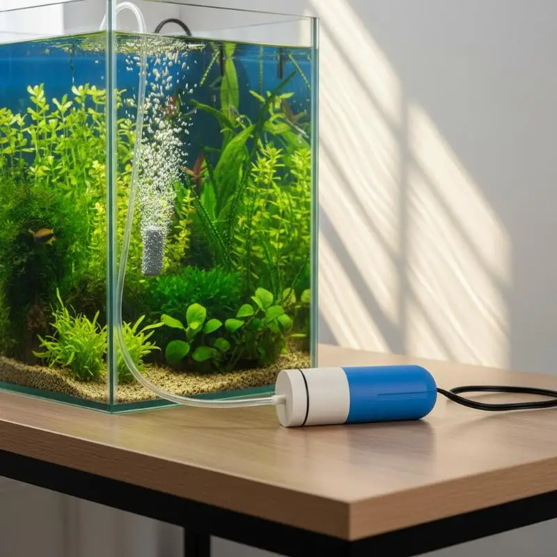 Aquarium Air Pump for Small Fish Tank 1W Energy Saving Low Noise Oxygen Pump with Bubble Air Stone 1005012601862676