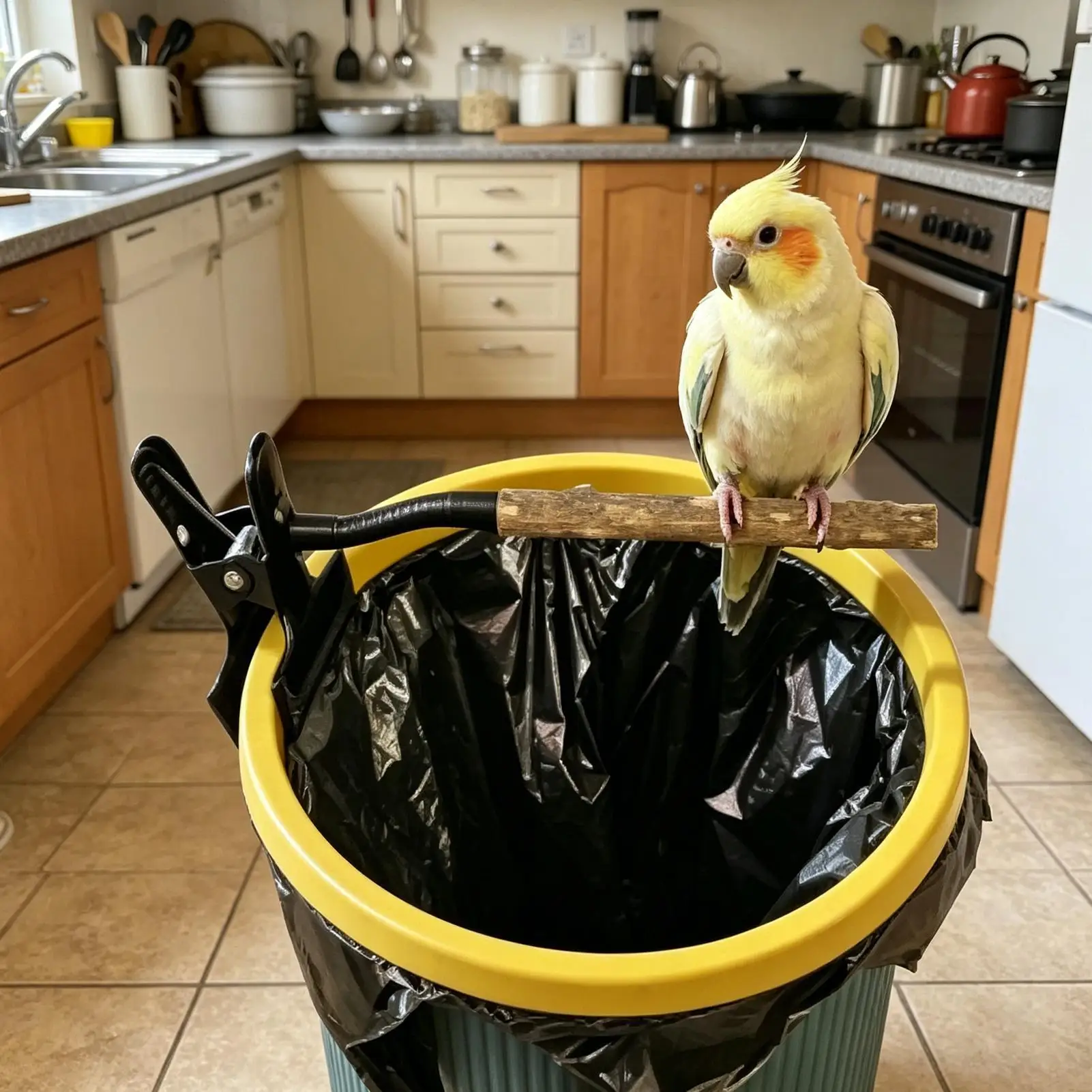 Perch For Birds Adjustable Portable Parrot Perch Lovebirds Stand With Clip Trash Container 1005012613887191