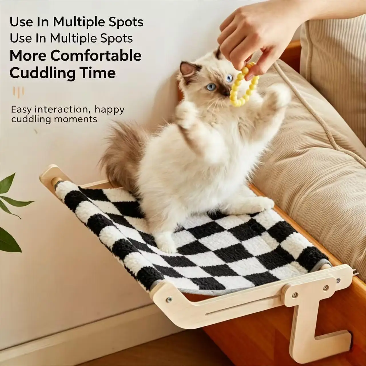 Adjustable Wooden Cat Window Perch Bed Hanging Cat Hammock Bed for Bed Frame Window Balcony 1005012661498819