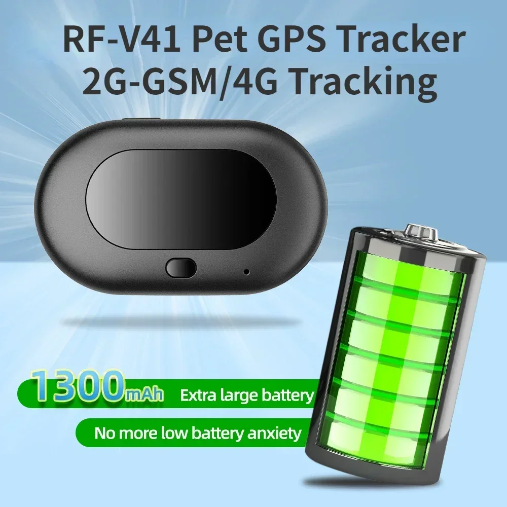 GPS Pet Tracker Locator RF-V41 Dog Mini IP67 Waterproof Built-In 1300 Mah Battery 2G-GSM/4G 1005012666994561